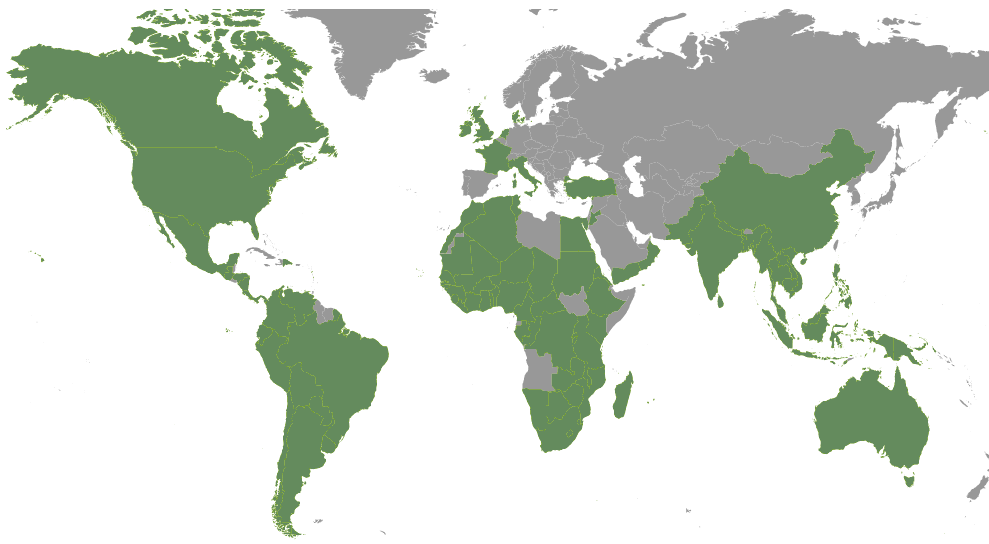 Map of the world in relief for project for partially sighted.